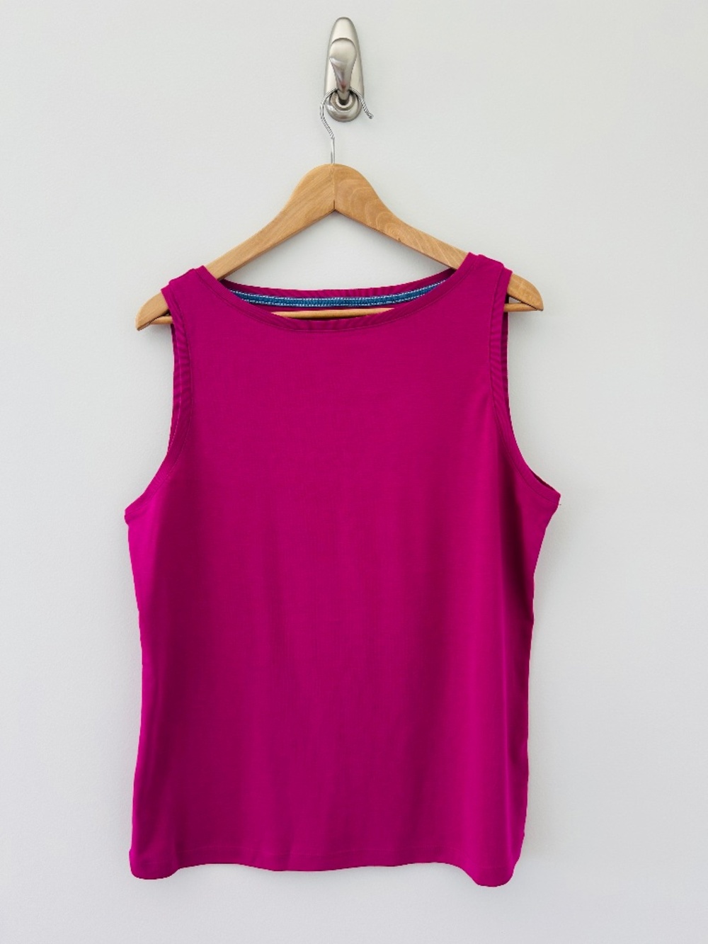 NWOT Talbots Knit Bateau Neck Tank in Raspberry Sz XL